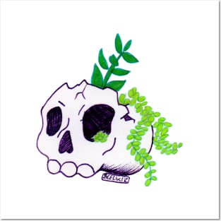 Succulent skully Posters and Art